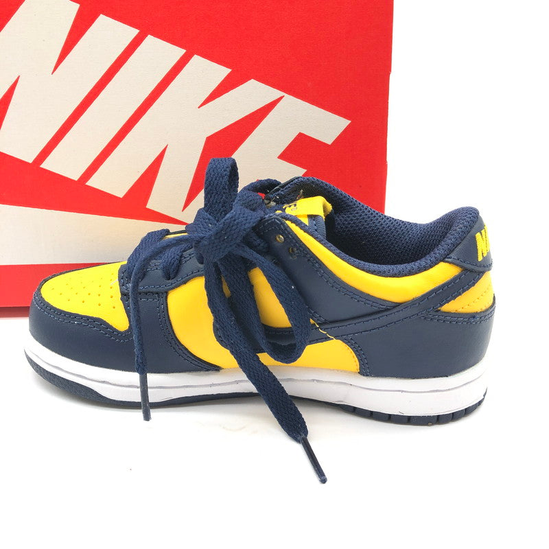 【中古美品】【キッズ】 NIKE CW1588 700 Nike PS Dunk Low "Michigan" ナイキ ダンクロー ミシガン 160-260321-ts-03-otoh サイズ：17cm カラー：バーシティメイズ / ミッドナイトネイビー 万代Net店