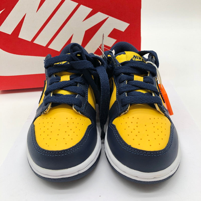 【中古美品】【キッズ】 NIKE CW1588 700 Nike PS Dunk Low "Michigan" ナイキ ダンクロー ミシガン 160-260321-ts-03-otoh サイズ：17cm カラー：バーシティメイズ / ミッドナイトネイビー 万代Net店