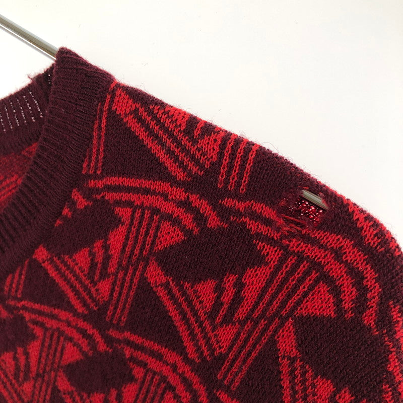 【現状渡し品】【メンズ】 KENZO ケンゾー 総柄ニット セーター クルーネックニット 147-260512-sy-03-otoh カラー：レッド系 万代Net店