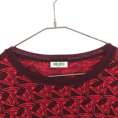 【現状渡し品】【メンズ】 KENZO ケンゾー 総柄ニット セーター クルーネックニット 147-260512-sy-03-otoh カラー：レッド系 万代Net店
