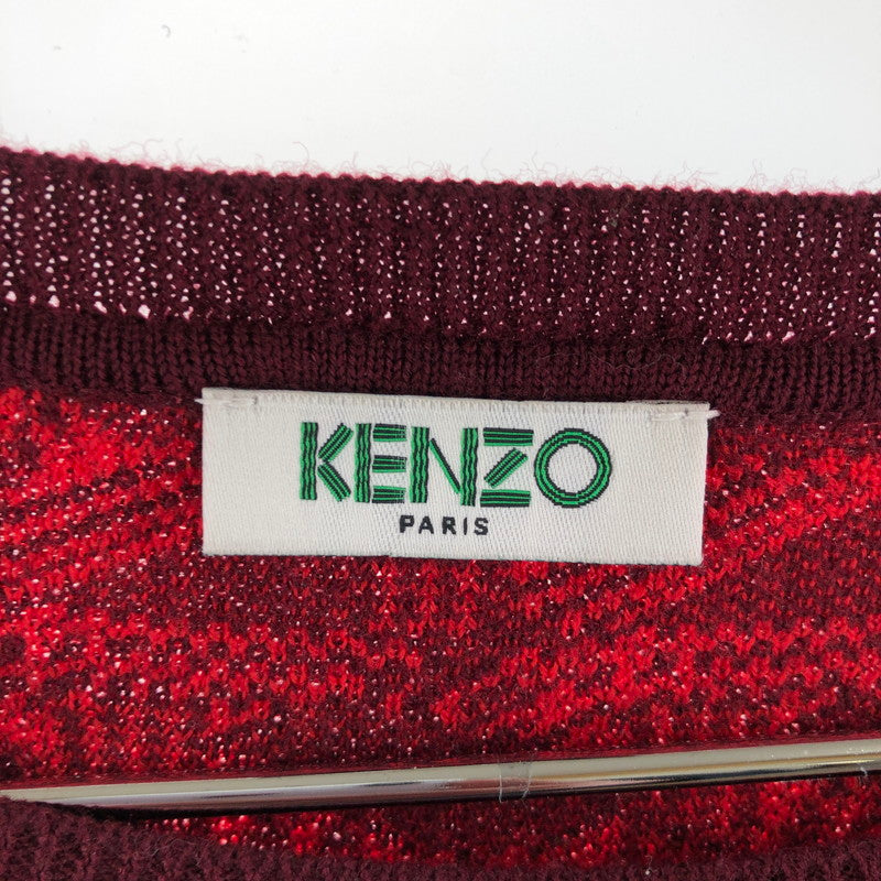 【現状渡し品】【メンズ】 KENZO ケンゾー 総柄ニット セーター クルーネックニット 147-260512-sy-03-otoh カラー：レッド系 万代Net店