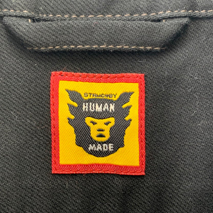 【中古美品】【メンズ】 HUMAN MADE ヒューマンメード Cotton Twill Shirt コットンツイルシャツ フラッグチェッカーバックプリント 147-260311-nm-04-otoh サイズ：L カラー：ブラック×シルバー 万代Net店