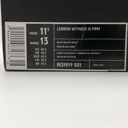 【中古美品】【メンズ】 NIKE LEBRON WINTNESS III PRM BQ9819-001 BLACK ナイキ レブロン ウィットネス 3 プレミアム ブラック スニーカー 靴 160-260602-sm-01-otoh カラー：ブラック 万代Net店