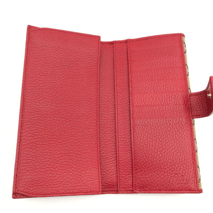 【中古品】【レディース】 GUCCI 7549F 8402 グッチ GGキャンバス Wホック 長財布 財布 181-260626-sm-04-otoh カラー：ベージュ レッド 万代Net店