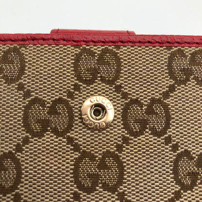 【中古品】【レディース】 GUCCI 7549F 8402 グッチ GGキャンバス Wホック 長財布 財布 181-260626-sm-04-otoh カラー：ベージュ レッド 万代Net店