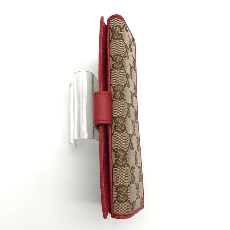 【中古品】【レディース】 GUCCI 7549F 8402 グッチ GGキャンバス Wホック 長財布 財布 181-260626-sm-04-otoh カラー：ベージュ レッド 万代Net店