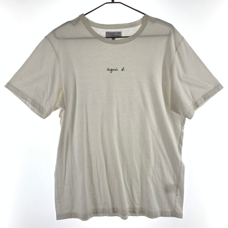 【中古品】【メンズ】 AGNES B. アニエスべー Tシャツ 半袖 ロゴプリント 147-260507-sy-04-otoh サイズ：M カラー：ホワイト系 万代Net店