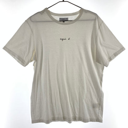 【中古品】【メンズ】 AGNES B. アニエスべー Tシャツ 半袖 ロゴプリント 147-260507-sy-04-otoh サイズ：M カラー：ホワイト系 万代Net店