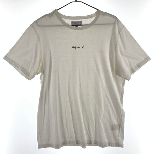 【中古品】【メンズ】 AGNES B. アニエスべー Tシャツ 半袖 ロゴプリント 147-260507-sy-04-otoh サイズ：M カラー：ホワイト系 万代Net店