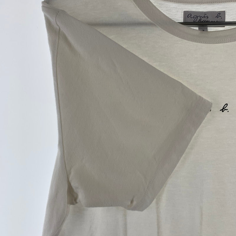 【中古品】【メンズ】 AGNES B. アニエスべー Tシャツ 半袖 ロゴプリント 147-260507-sy-04-otoh サイズ：M カラー：ホワイト系 万代Net店