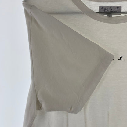 【中古品】【メンズ】 AGNES B. アニエスべー Tシャツ 半袖 ロゴプリント 147-260507-sy-04-otoh サイズ：M カラー：ホワイト系 万代Net店