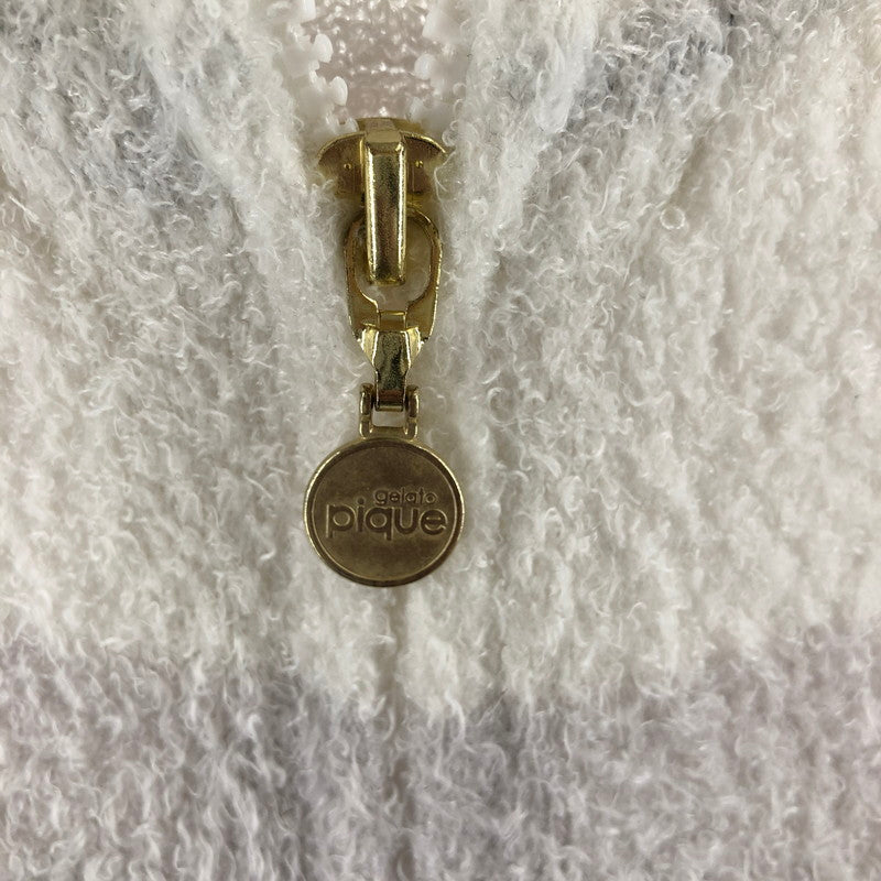 【中古品】【レディース】 GELATO PIQUE ボーダー柄ジップアップパーカー ライトアウター 147-260514-sy-01-otoh サイズ：F カラー：ホワイト/ブルー系 万代Net店