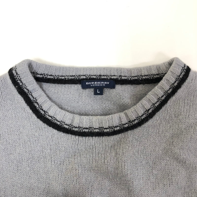 【中古品】【メンズ】 BURBERY LONDON バーバリー ロンドン ウールニット セーター 147-260819-sｍ-04-otoh カラー：グレー 万代Net店
