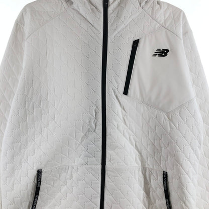 【中古品】【メンズ】 NEW BALANCE キルトフルジップフーディ― 147-260728-sm-01-otoh サイズ：L カラー：ホワイト 万代Net店