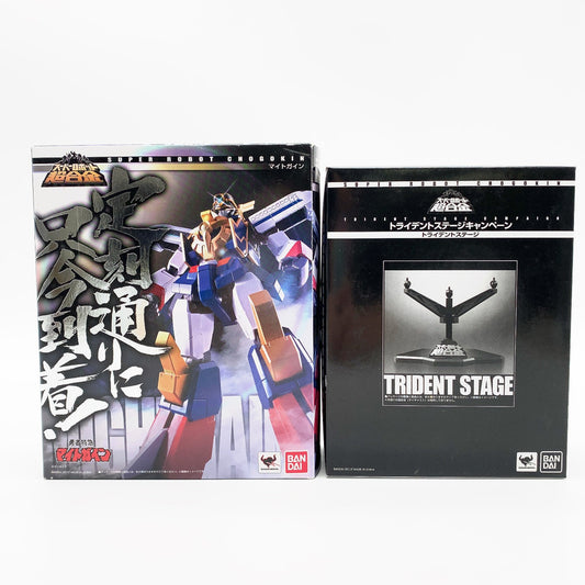 【中古品】 開封済み スーパーロボット超合金 マイトガイン トライデントステージ付き 057-261005-st-04-otoh 万代Net店