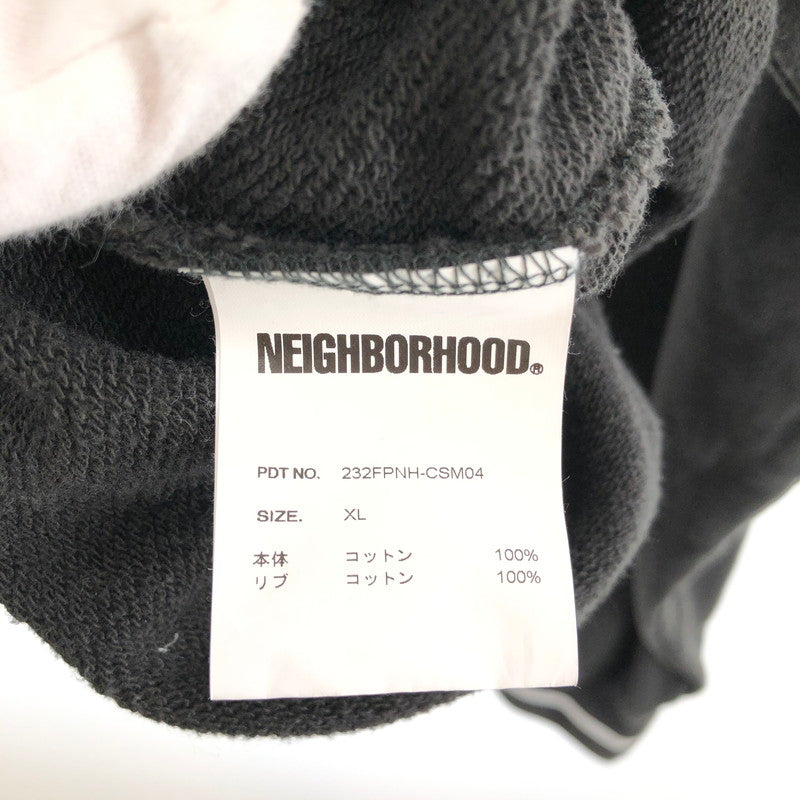 【中古品】【メンズ】 NEIGHBORHOOD 232FPNH-CSM04 COLLEGE SWEATSHIRT LS ネイバーフッド スウェット 142-260324-ts-01-otoh サイズ：XL カラー：ブラック 万代Net店