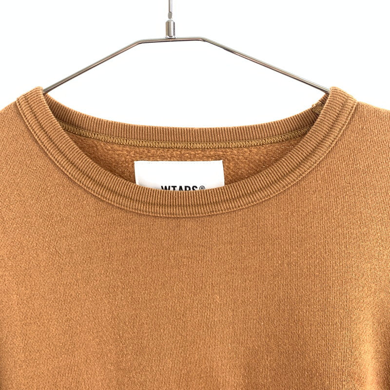 【中古品】【メンズ】 WTAPS ダブルタップス クルーネック スウェット シャツ 147-260430-ts-10-otoh サイズ：X 02 カラー：ブラウン 万代Net店