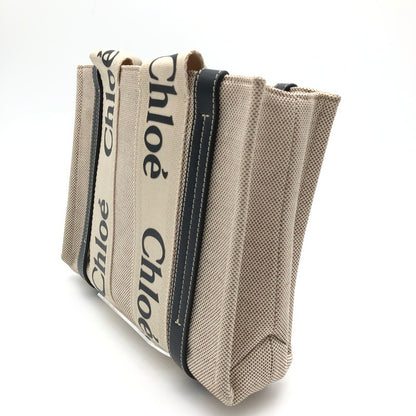 【中古品】【レディース】 CHLOE Woody クロエ ウッディ トートバッグ カバン 188-260626-sm-02-otoh カラー：ホワイト ブルー 万代Net店