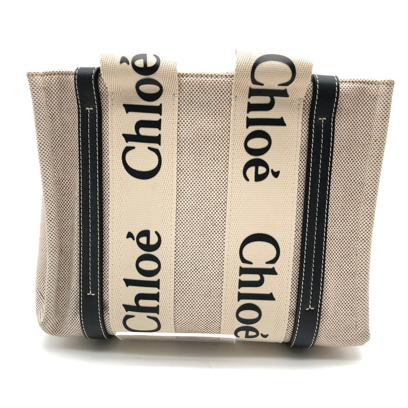 【中古品】【レディース】 CHLOE Woody クロエ ウッディ トートバッグ カバン 188-260626-sm-02-otoh カラー：ホワイト ブルー 万代Net店