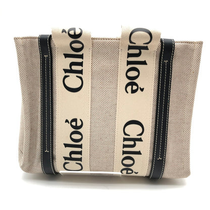 【中古品】【レディース】 CHLOE Woody クロエ ウッディ トートバッグ カバン 188-260626-sm-02-otoh カラー：ホワイト ブルー 万代Net店