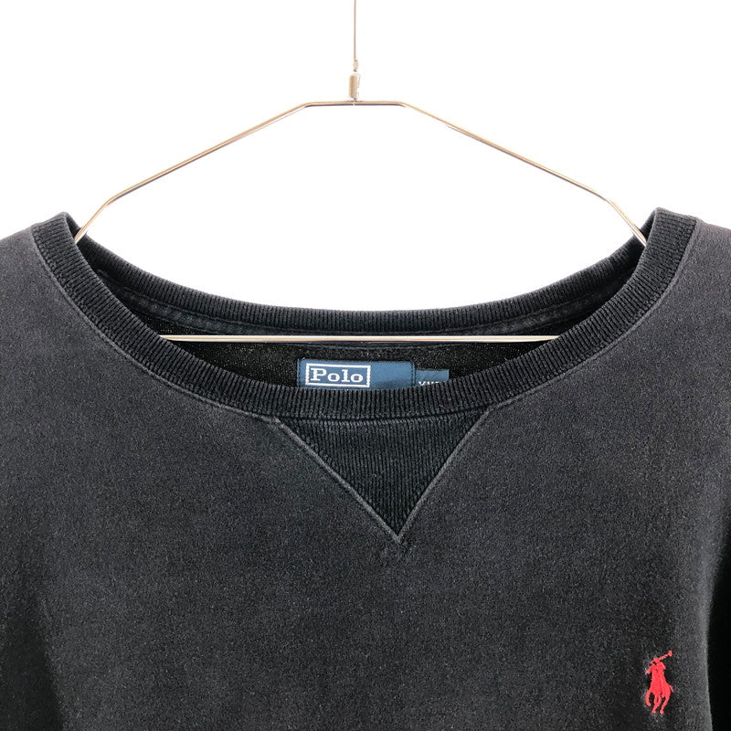 【中古品】【メンズ】 POLO RALPH LAUREN ポロ ラルフ ローレン Vガゼット クルーネック スウェットシャツ 147-260506-sy-03-otoh サイズ：XXL カラー：ブラック系 万代Net店