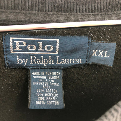 【中古品】【メンズ】 POLO RALPH LAUREN ポロ ラルフ ローレン Vガゼット クルーネック スウェットシャツ 147-260506-sy-03-otoh サイズ：XXL カラー：ブラック系 万代Net店