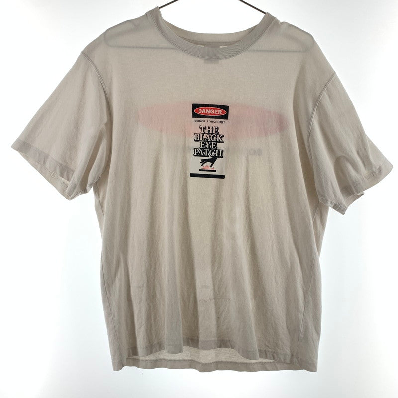 【中古品】【メンズ】 BlackEyePatch ブラックアイパッチ DO NOT TOUCH HOT プリント Tシャツ 147-260507-sy-01-otoh サイズ：L カラー：ホワイト系 万代Net店