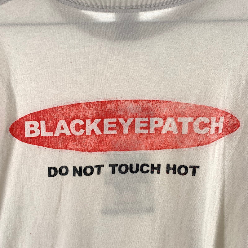 【中古品】【メンズ】 BlackEyePatch ブラックアイパッチ DO NOT TOUCH HOT プリント Tシャツ 147-260507-sy-01-otoh サイズ：L カラー：ホワイト系 万代Net店