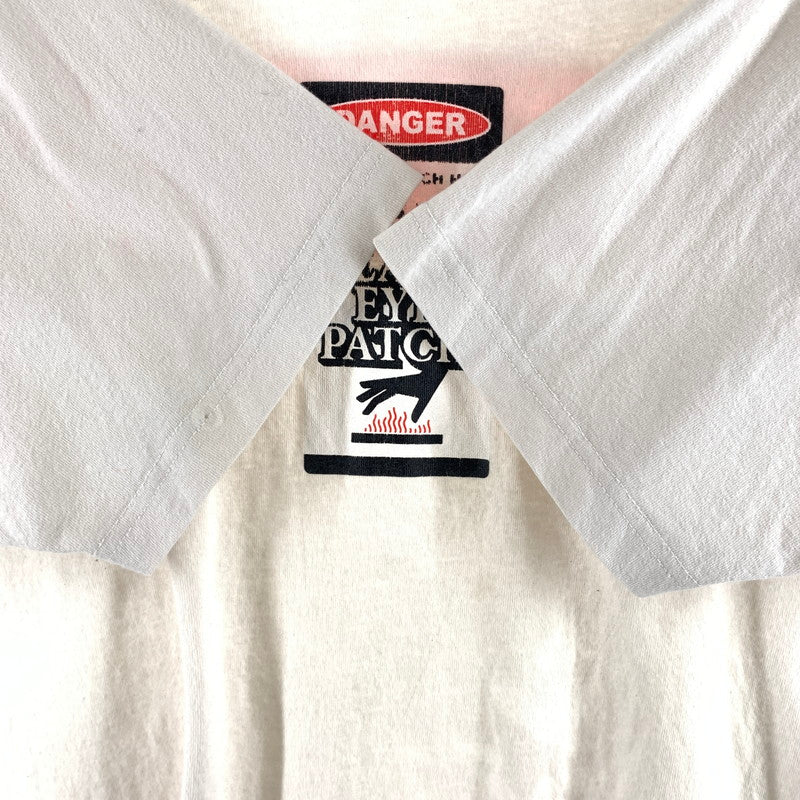 【中古品】【メンズ】 BlackEyePatch ブラックアイパッチ DO NOT TOUCH HOT プリント Tシャツ 147-260507-sy-01-otoh サイズ：L カラー：ホワイト系 万代Net店