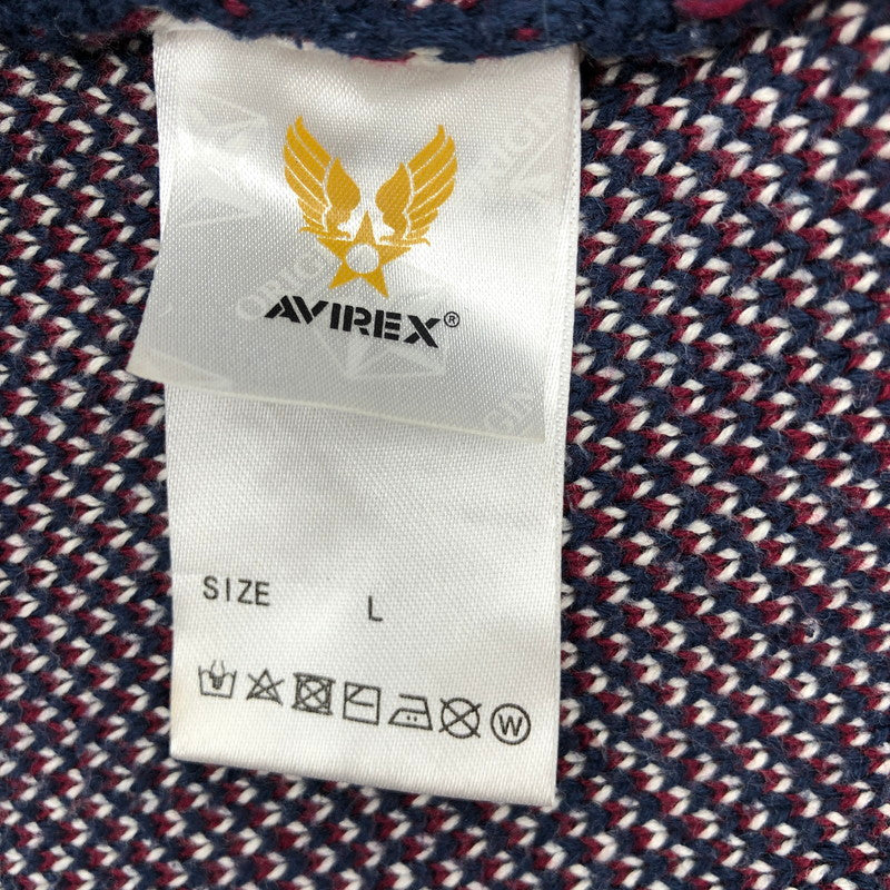 【中古品】【メンズ】 AVIREX DRIVERS COTTON KNIT アヴィレックス ドライバーズ コットン ニット 147-260630-sm-07-otoh カラー：ネイビー 万代Net店