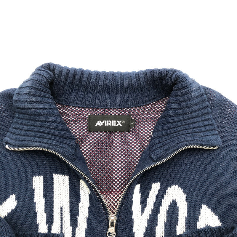 【中古品】【メンズ】 AVIREX DRIVERS COTTON KNIT アヴィレックス ドライバーズ コットン ニット 147-260630-sm-07-otoh カラー：ネイビー 万代Net店