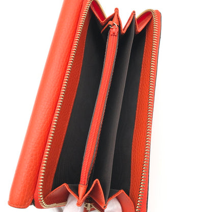 【中古美品】【レディース】 GUCCI インターロッキングG インフィニティ 二つ折り フラップ 長財布 財布 181-260626-sm-03-otoh カラー：オレンジ 万代Net店