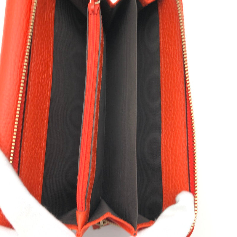 【中古美品】【レディース】 GUCCI インターロッキングG インフィニティ 二つ折り フラップ 長財布 財布 181-260626-sm-03-otoh カラー：オレンジ 万代Net店