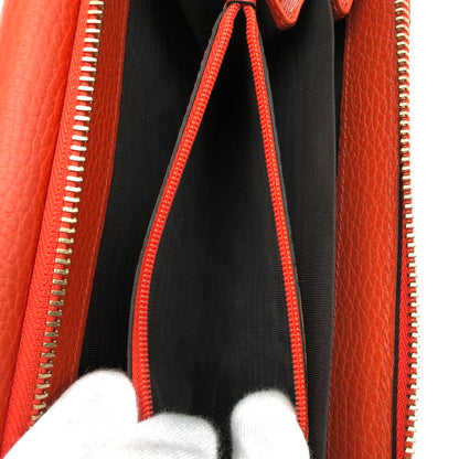 【中古美品】【レディース】 GUCCI インターロッキングG インフィニティ 二つ折り フラップ 長財布 財布 181-260626-sm-03-otoh カラー：オレンジ 万代Net店
