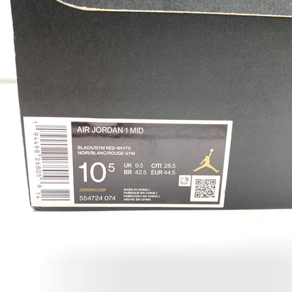 【中古美品】【メンズ】 NIKE ナイキ 554724-074 AIR JORDAN 1 MID "BRED" スニーカー 靴 160-260502-ts-02-otoh カラー：ブラック / ジムレッド/ホワイト 万代Net店