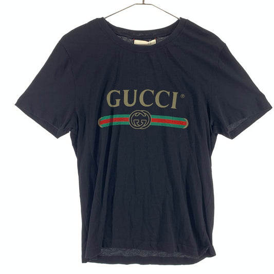【中古品】【メンズ】 GUCCI グッチ ヴィンテージ ロゴ プリント Tシャツ 147-260507-sy-02-otoh カラー：ブラック系 万代Net店