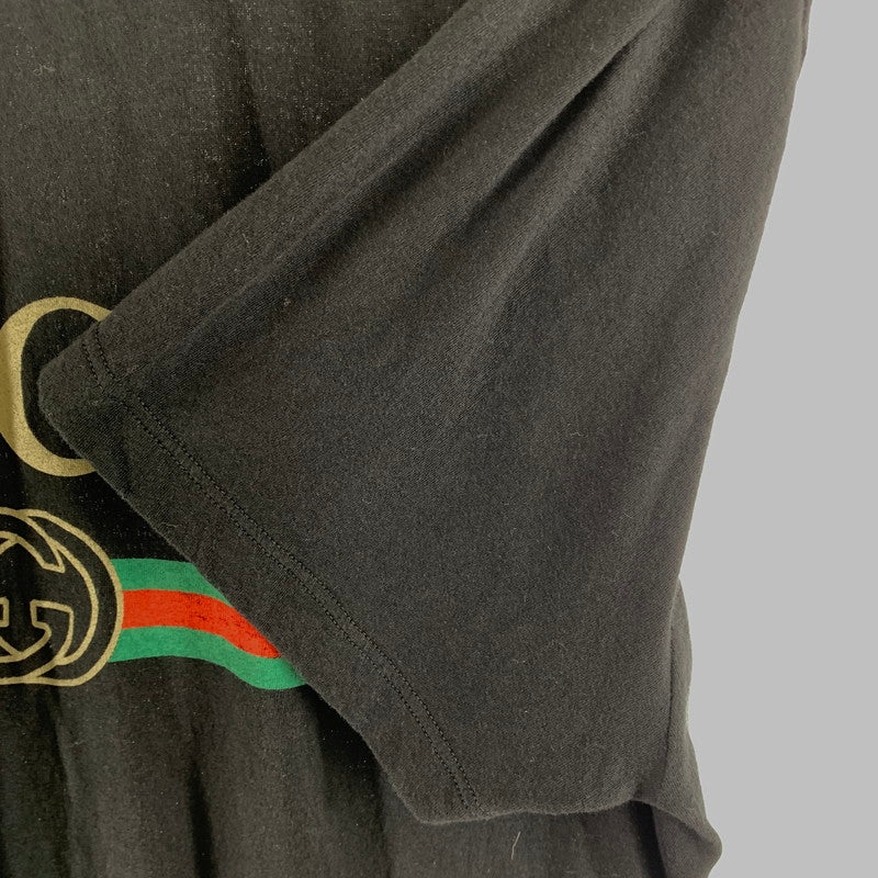 【中古品】【メンズ】 GUCCI グッチ ヴィンテージ ロゴ プリント Tシャツ 147-260507-sy-02-otoh カラー：ブラック系 万代Net店