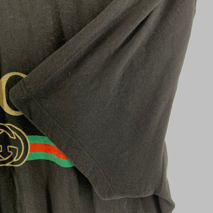 【中古品】【メンズ】 GUCCI グッチ ヴィンテージ ロゴ プリント Tシャツ 147-260507-sy-02-otoh カラー：ブラック系 万代Net店