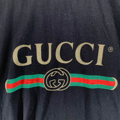 【中古品】【メンズ】 GUCCI グッチ ヴィンテージ ロゴ プリント Tシャツ 147-260507-sy-02-otoh カラー：ブラック系 万代Net店