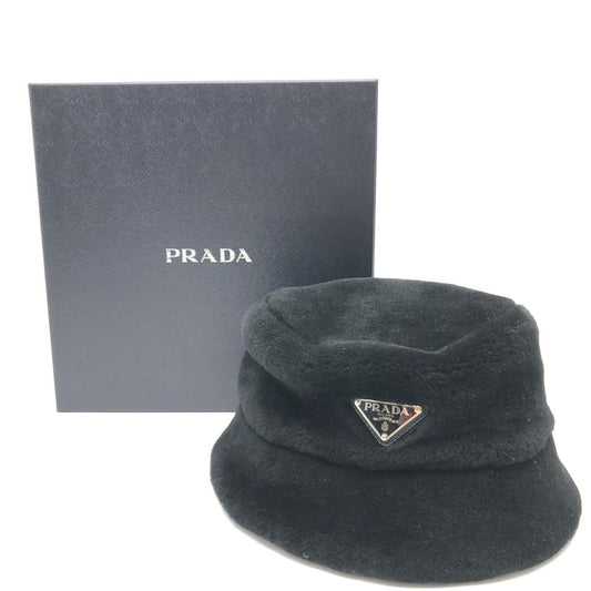 【中古美品】【メンズ】 PRADA プラダ ノべルティ バケットハット トライアングルロゴ バケハ 帽子 183-260420-sy-01-otoh サイズ：M カラー：ブラック 万代Net店