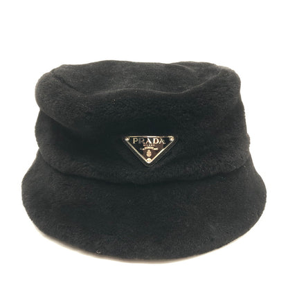 【中古美品】【メンズ】 PRADA プラダ ノべルティ バケットハット トライアングルロゴ バケハ 帽子 183-260420-sy-01-otoh サイズ：M カラー：ブラック 万代Net店