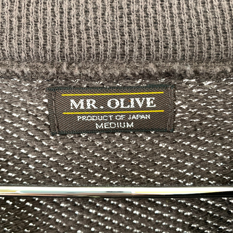 【中古品】【レディース】 MR.OLIVE ミスターオリーブ ハーフジップトップス ワッフルニット風スウェット 140-260506-sy-04-otoh サイズ：M カラー：ブラウン系 万代Net店