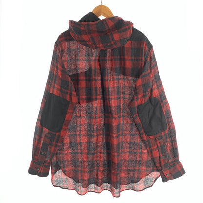 【中古美品】【メンズ】 MOUNTAIN RESEARCH MTR-3376 HOODED MT SHIRT マウンテンリサーチ 長袖シャツ ブランド 古着 (fuz) 140-260606-gm-13-oto サイズ：L カラー：レッド 万代Net店