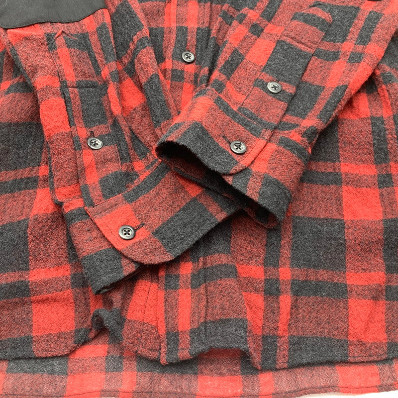 【中古美品】【メンズ】 MOUNTAIN RESEARCH MTR-3376 HOODED MT SHIRT マウンテンリサーチ 長袖シャツ ブランド 古着 (fuz) 140-260606-gm-13-oto サイズ：L カラー：レッド 万代Net店