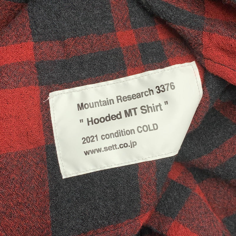 【中古美品】【メンズ】 MOUNTAIN RESEARCH MTR-3376 HOODED MT SHIRT マウンテンリサーチ 長袖シャツ ブランド 古着 (fuz) 140-260606-gm-13-oto サイズ：L カラー：レッド 万代Net店