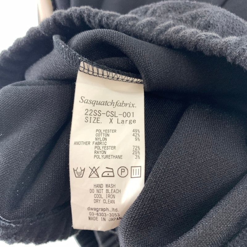 【中古品】【メンズ】 SASQUATCHFABRIX サスクワッチファブリックス 22SS-CSL-001 レーステープモックネックセーター 140-260607-st-06-otoh サイズ：XL カラー：ブラック 万代Net店