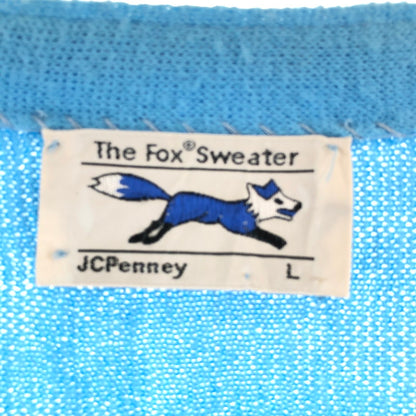 【中古品】【メンズ】 JC PENNY ジェイシーペニー アクリルニットカーディガン サックスブルー 146-260605-sm-03-otoh サイズ：L カラー：サックスブルー 万代Net店