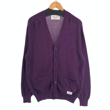 【中古品】【メンズ】 WACKO MARIA CLASSIC KNIT CARDIGAN ワコマリア クラシックニットカーディガン ブランド 古着 (fuz) 142-260606-gm-18-oto サイズ：L カラー：パープル 万代Net店