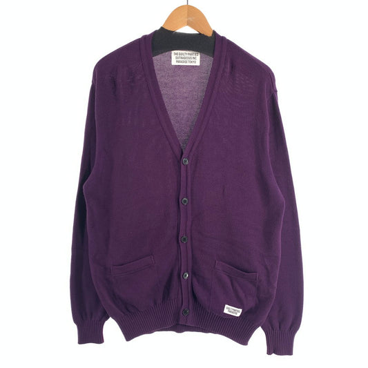 【中古品】【メンズ】 WACKO MARIA CLASSIC KNIT CARDIGAN ワコマリア クラシックニットカーディガン ブランド 古着 (fuz) 142-260606-gm-18-oto サイズ：L カラー：パープル 万代Net店