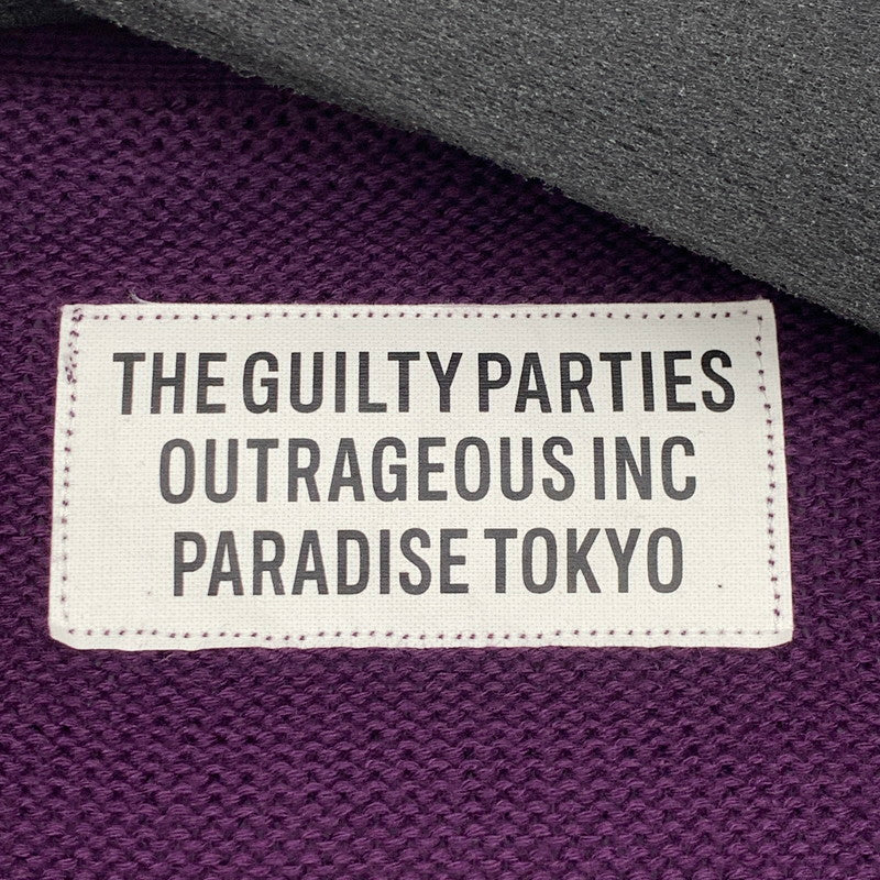 【中古品】【メンズ】 WACKO MARIA CLASSIC KNIT CARDIGAN ワコマリア クラシックニットカーディガン ブランド 古着 (fuz) 142-260606-gm-18-oto サイズ：L カラー：パープル 万代Net店
